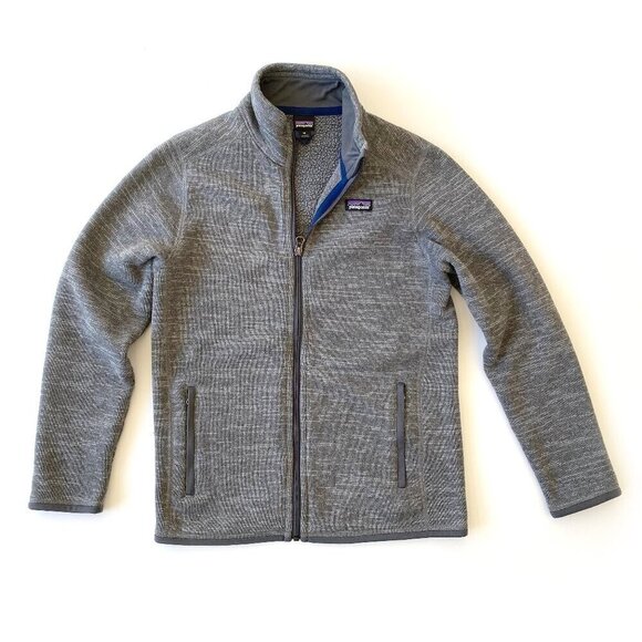 Patagonia Boys' Better Sweater Fleece Jacket XL (14) Full Zip Gray Zip Pockets - Picture 3 of 11